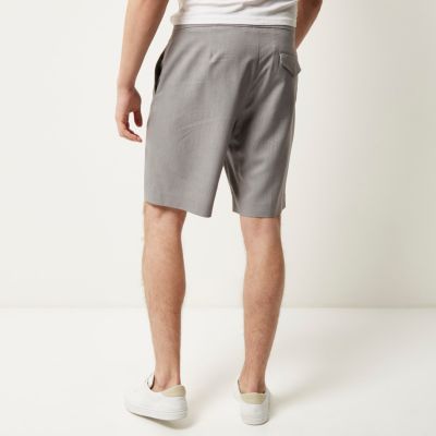 Grey drawstring casual bermuda shorts